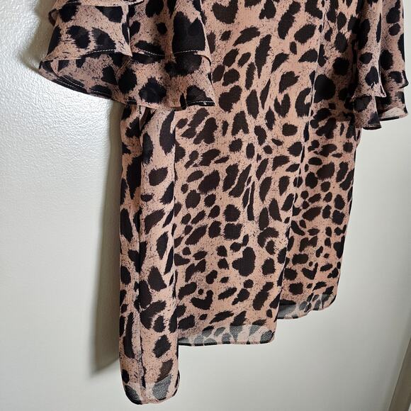 Whistles Leopard Print Brushed Cheetah Shell Top Sz 6 - Picture 4 of 12